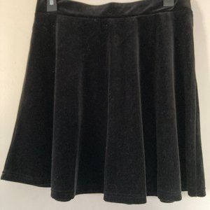 Black Velvet Skater Skirt